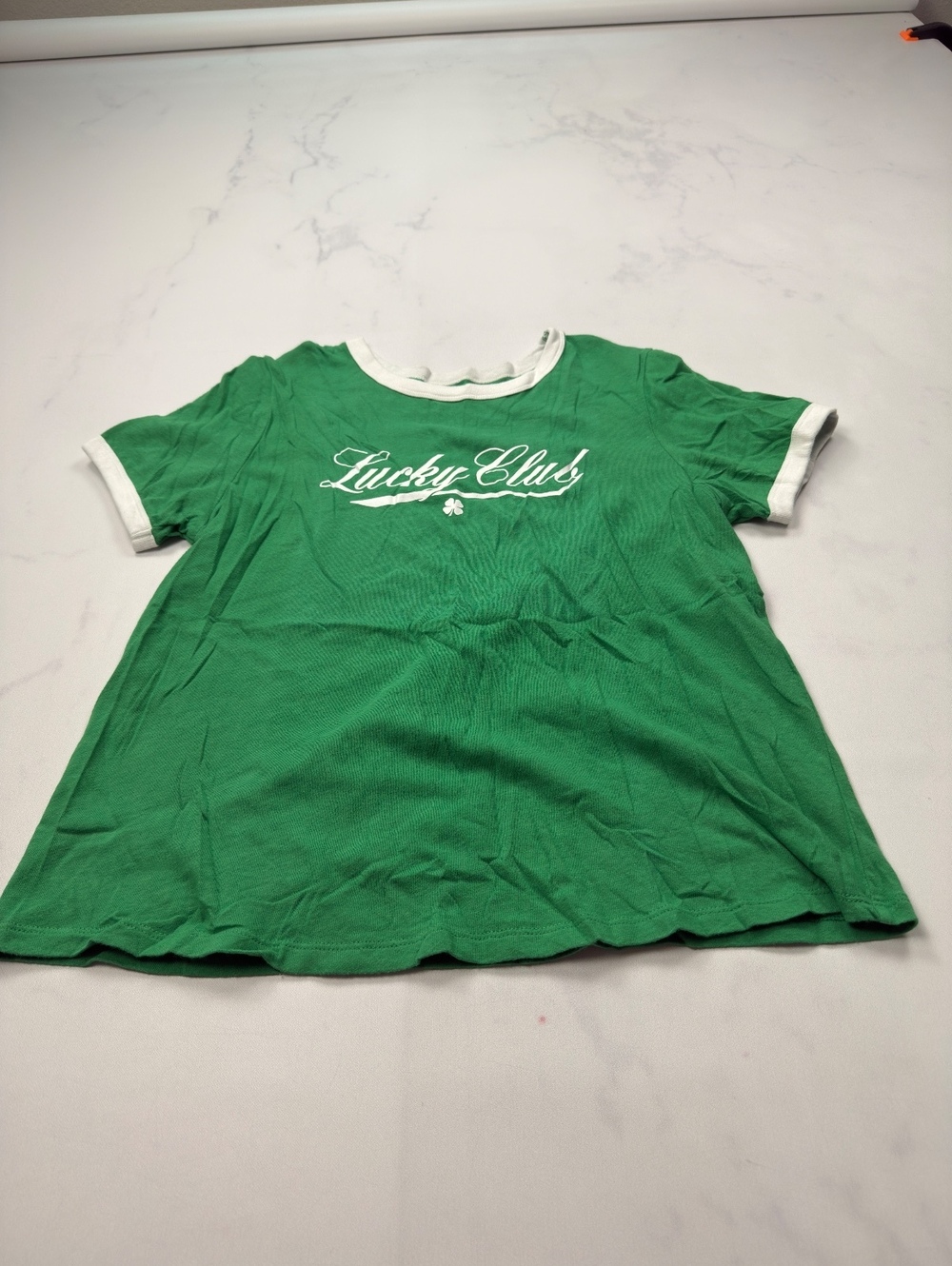 Old Navy Lucky Club Graphic Tee Green 2000s Retro - Womens M